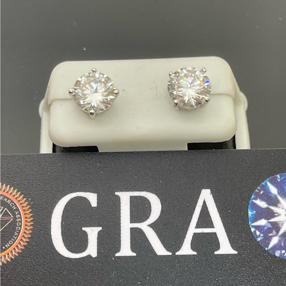 7mm Moissanite screw back earrings